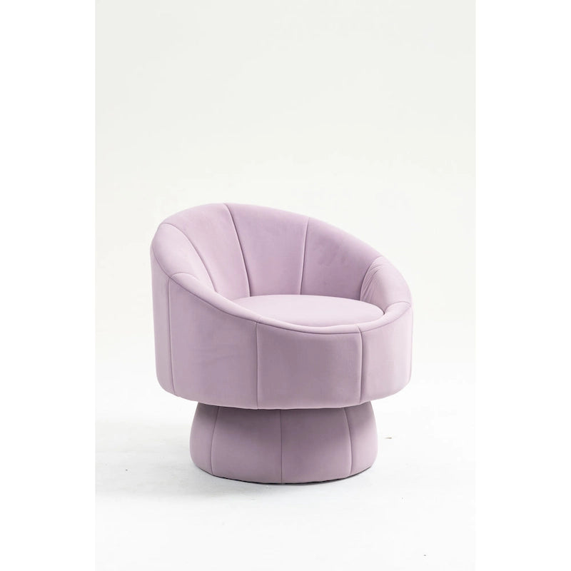 Modern 28.75  Velvet Upholstered 360 Swivel Accent Chair with Wood Frame and Waist Cushion
