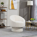 Modern 28.75  Velvet Upholstered 360 Swivel Accent Chair with Wood Frame and Waist Cushion