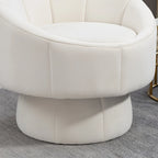 Modern 28.75  Velvet Upholstered 360 Swivel Accent Chair with Wood Frame and Waist Cushion