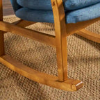 Solid Wood Rocking Chair with Linen Cushion and Premium Handcrafted