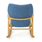 Solid Wood Rocking Chair with Linen Cushion and Premium Handcrafted