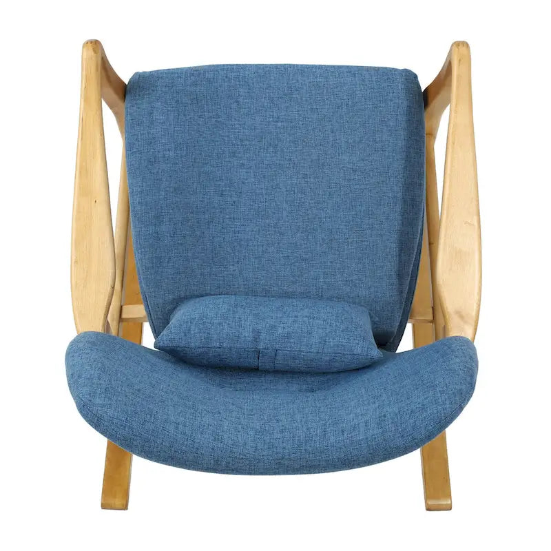 Solid Wood Rocking Chair with Linen Cushion and Premium Handcrafted