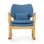 Solid Wood Rocking Chair with Linen Cushion and Premium Handcrafted
