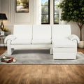 94.1  Chenille L-Shaped Futon Sofa with Adjustable Backrest & Reversible Chaise
