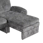94.1  Chenille L-Shaped Futon Sofa with Adjustable Backrest & Reversible Chaise