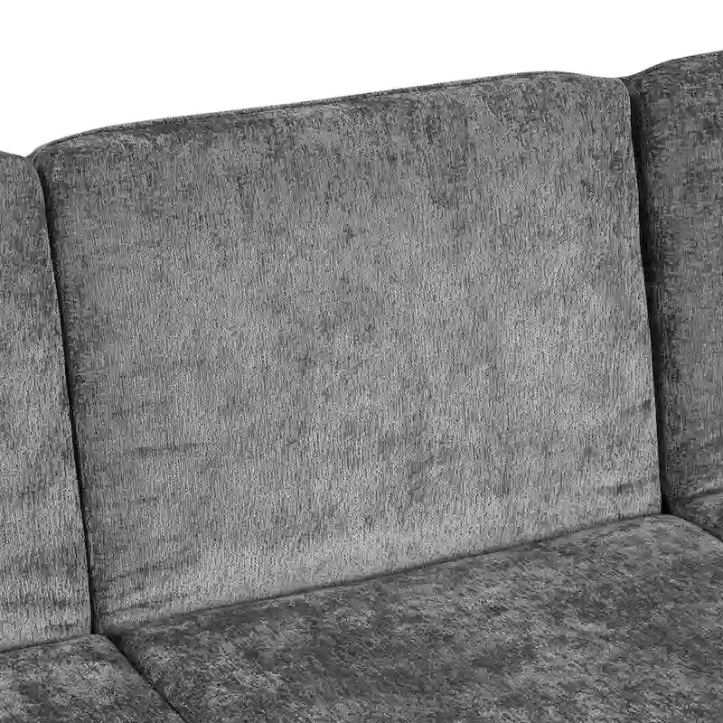 94.1  Chenille L-Shaped Futon Sofa with Adjustable Backrest & Reversible Chaise