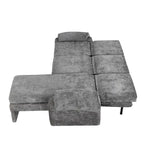 94.1  Chenille L-Shaped Futon Sofa with Adjustable Backrest & Reversible Chaise