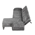 94.1  Chenille L-Shaped Futon Sofa with Adjustable Backrest & Reversible Chaise