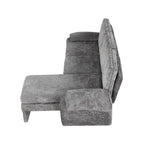 94.1  Chenille L-Shaped Futon Sofa with Adjustable Backrest & Reversible Chaise