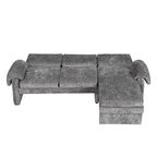 94.1  Chenille L-Shaped Futon Sofa with Adjustable Backrest & Reversible Chaise