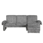 94.1  Chenille L-Shaped Futon Sofa with Adjustable Backrest & Reversible Chaise