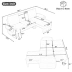 94.1  Chenille L-Shaped Futon Sofa with Adjustable Backrest & Reversible Chaise