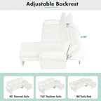 94.1  Chenille L-Shaped Futon Sofa with Adjustable Backrest & Reversible Chaise