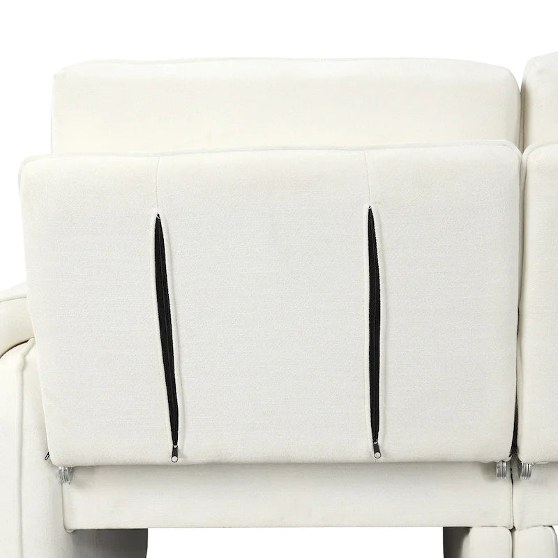 94.1  Chenille L-Shaped Futon Sofa with Adjustable Backrest & Reversible Chaise
