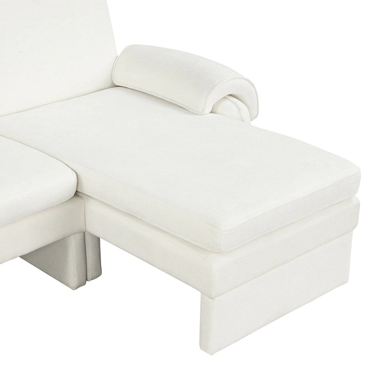 94.1  Chenille L-Shaped Futon Sofa with Adjustable Backrest & Reversible Chaise