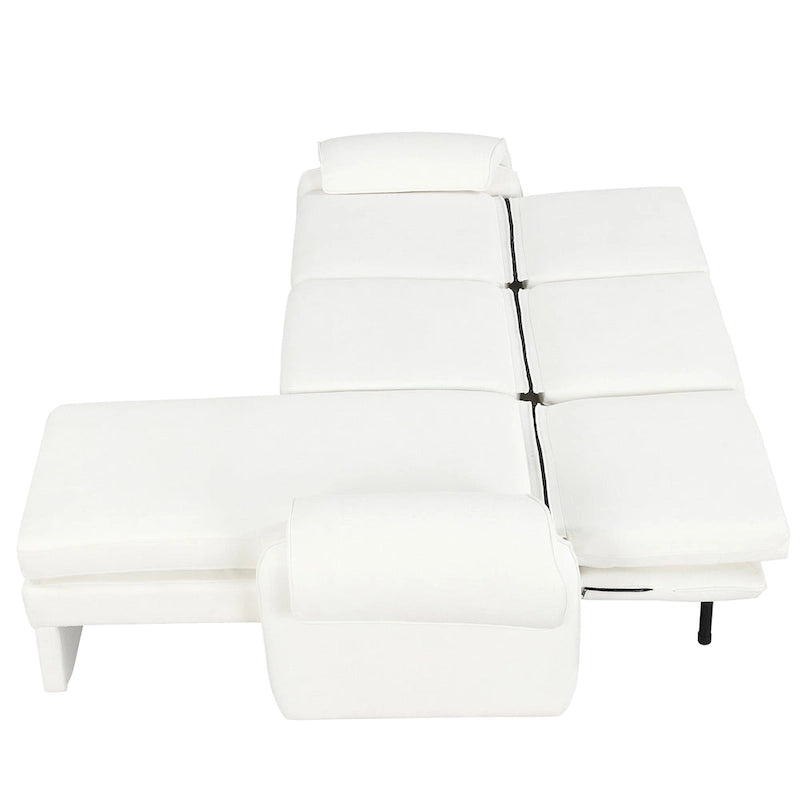 94.1  Chenille L-Shaped Futon Sofa with Adjustable Backrest & Reversible Chaise