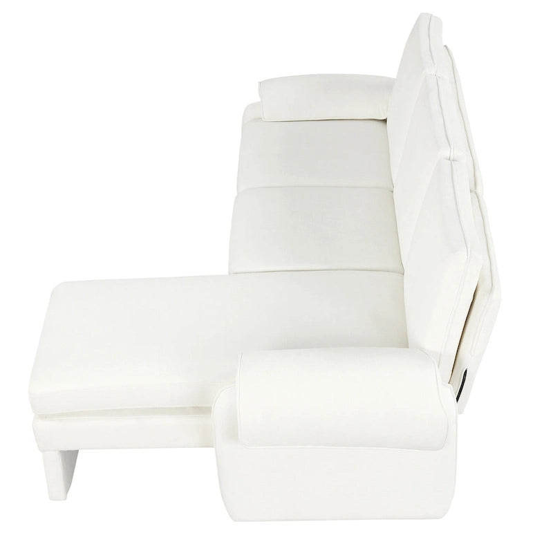 94.1  Chenille L-Shaped Futon Sofa with Adjustable Backrest & Reversible Chaise