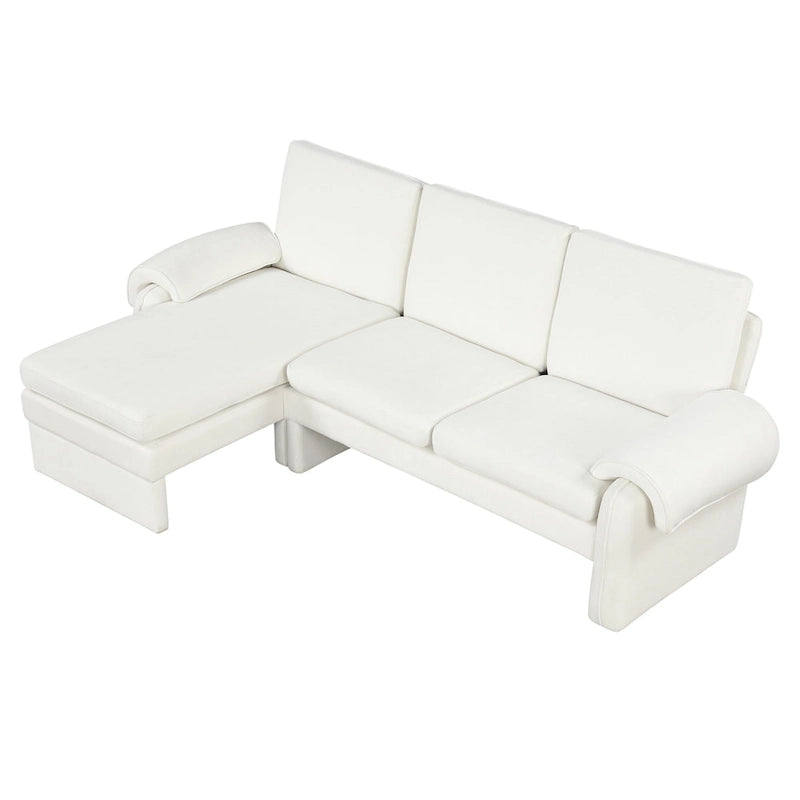 94.1  Chenille L-Shaped Futon Sofa with Adjustable Backrest & Reversible Chaise