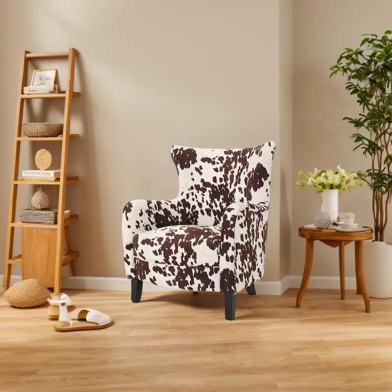 Modern Retro 30.25  High Back Upholstered Arm Chair with Wood Legs for Living Room