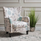 Modern Retro 30.25  High Back Upholstered Arm Chair with Wood Legs for Living Room