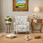 Modern Retro 30.25  High Back Upholstered Arm Chair with Wood Legs for Living Room