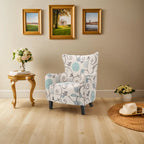 Modern Retro 30.25  High Back Upholstered Arm Chair with Wood Legs for Living Room