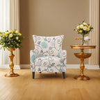 Modern Retro 30.25  High Back Upholstered Arm Chair with Wood Legs for Living Room