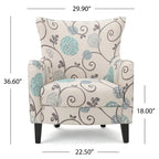 Modern Retro 30.25  High Back Upholstered Arm Chair with Wood Legs for Living Room