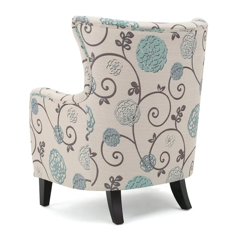 Modern Retro 30.25  High Back Upholstered Arm Chair with Wood Legs for Living Room
