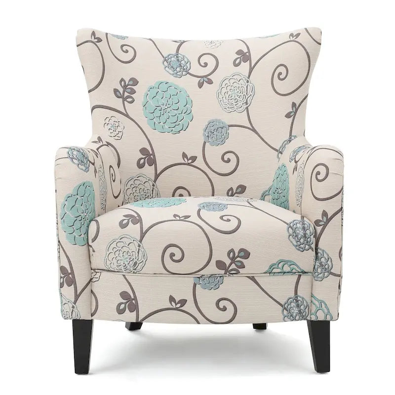 Modern Retro 30.25  High Back Upholstered Arm Chair with Wood Legs for Living Room