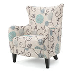Modern Retro 30.25  High Back Upholstered Arm Chair with Wood Legs for Living Room