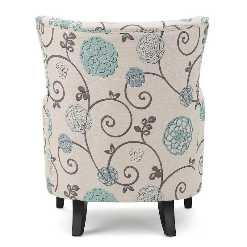 Modern Retro 30.25  High Back Upholstered Arm Chair with Wood Legs for Living Room