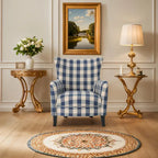Modern Retro 30.25  High Back Upholstered Arm Chair with Wood Legs for Living Room