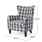 Modern Retro 30.25  High Back Upholstered Arm Chair with Wood Legs for Living Room
