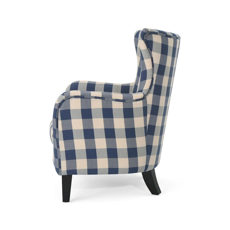 Modern Retro 30.25  High Back Upholstered Arm Chair with Wood Legs for Living Room