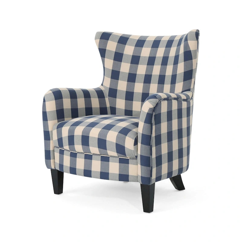 Modern Retro 30.25  High Back Upholstered Arm Chair with Wood Legs for Living Room