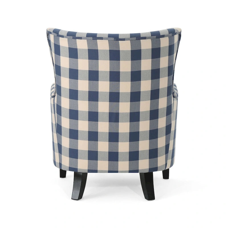 Modern Retro 30.25  High Back Upholstered Arm Chair with Wood Legs for Living Room