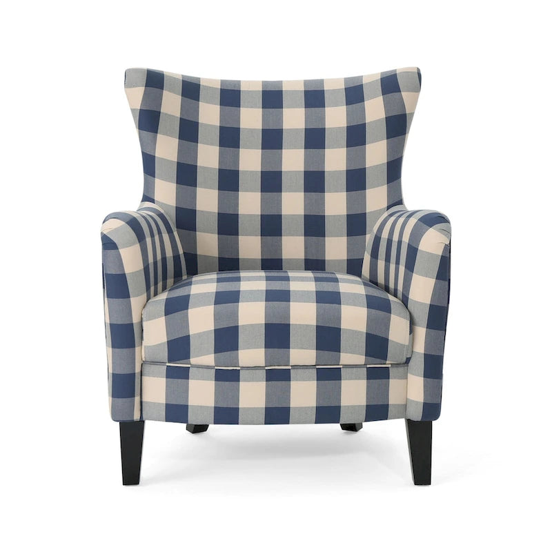 Modern Retro 30.25  High Back Upholstered Arm Chair with Wood Legs for Living Room