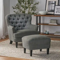 Modern 32.5  Upholstered Club Chair with Ottoman Set amd Nailheads for Living Room