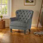 Modern 32.5  Upholstered Club Chair with Ottoman Set amd Nailheads for Living Room