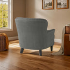 Modern 32.5  Upholstered Club Chair with Ottoman Set amd Nailheads for Living Room