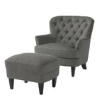 Modern 32.5  Upholstered Club Chair with Ottoman Set amd Nailheads for Living Room