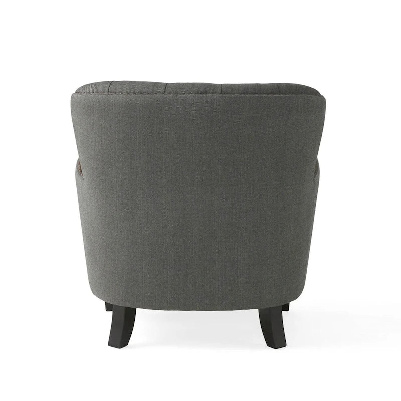 Modern 32.5  Upholstered Club Chair with Ottoman Set amd Nailheads for Living Room