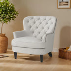 Modern 32.5  Upholstered Club Chair with Ottoman Set amd Nailheads for Living Room