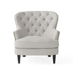 Modern 32.5  Upholstered Club Chair with Ottoman Set amd Nailheads for Living Room