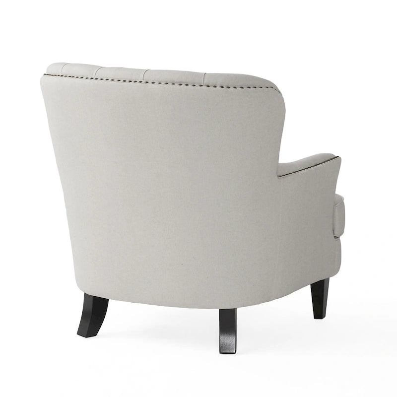 Modern 32.5  Upholstered Club Chair with Ottoman Set amd Nailheads for Living Room