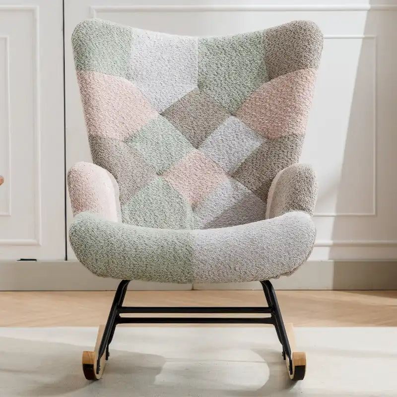 Multicolor Teddy 33.4  Rocking Chair with Glider