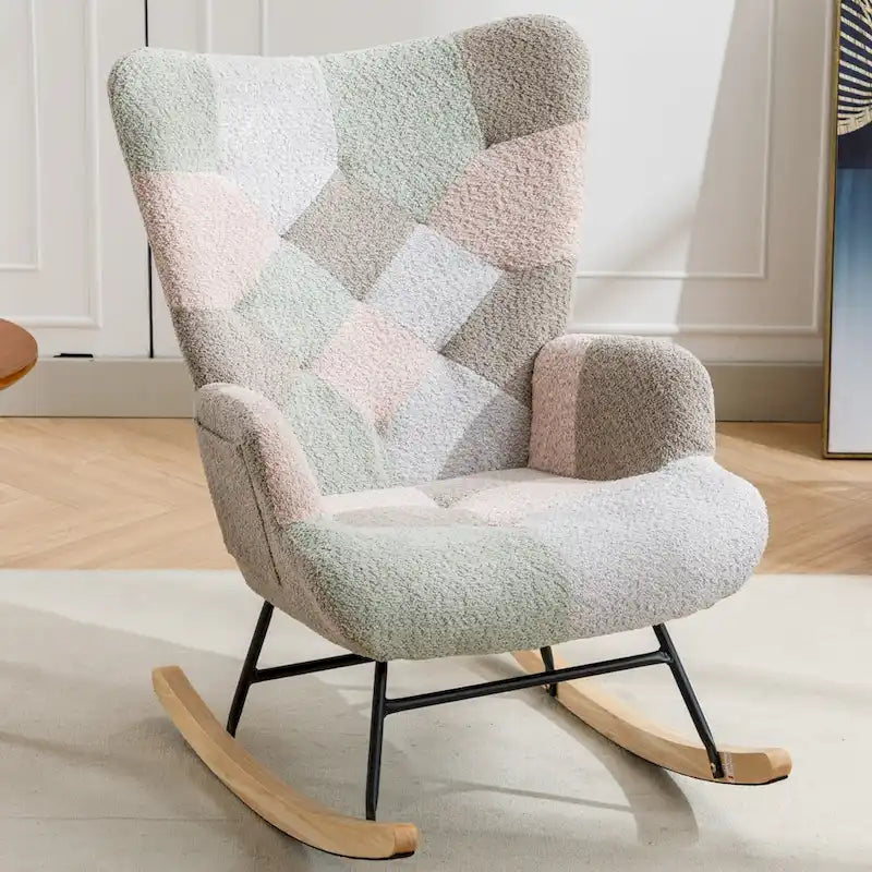 Multicolor Teddy 33.4  Rocking Chair with Glider