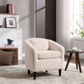 Modern 24.8  Upholstered Barrel Chair with Wood Legs and Pillows for Living Room