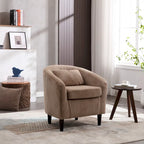 Modern 24.8  Upholstered Barrel Chair with Wood Legs and Pillows for Living Room